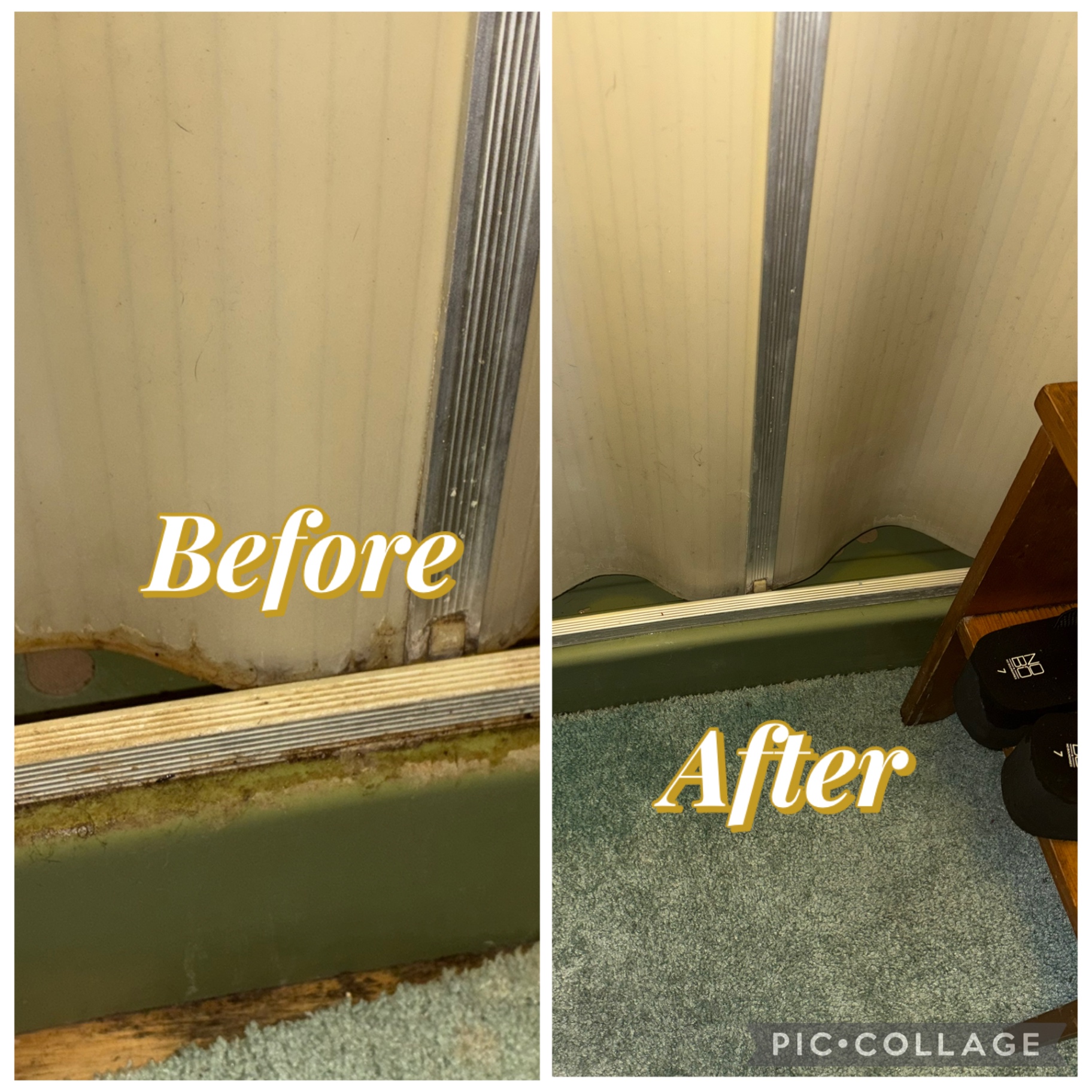 Before and after — Baseboard & Door Track